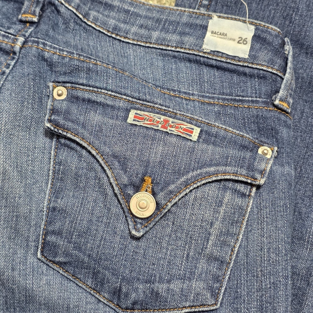 Hudson Jeans Womens 26 Dark Wash Distressed Skinny